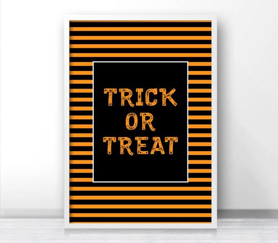 Discover Trick or Treat Halloween Digital Art - Instant Download Decor