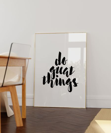 Discover Gallery Wall Quotes, Quotes for Walls, Word Art Wall Prints, Printable Quotes, Inspiring Quote Art, Do Great Things, Home Decor Quote Art