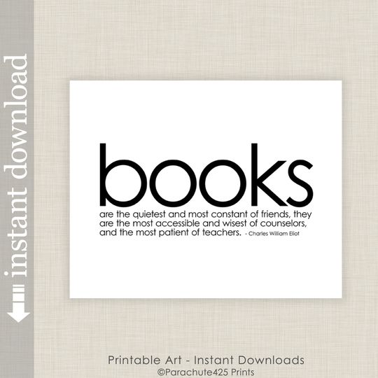 Discover Books, printable quote about books, wall art for library decor or book lover gift