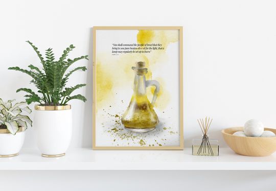 Discover Olive Oil Painting Printable Watercolor Art Print for Kitchen Wall Food Poster Bible Verse Quote Download Home Office Wall Art Prints