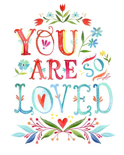 Discover You Are So Loved Print | Watercolor Quote | Inspirational Wall Art | Lettering | Katie Daisy | 8x10 | 11x14
