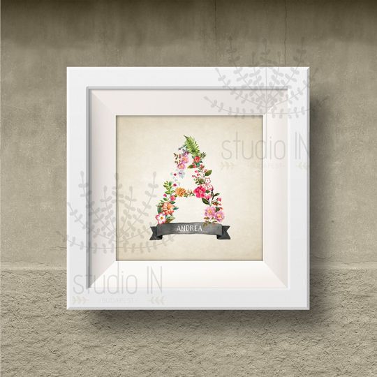 Discover Floral Monogrammed Initial Wall Art