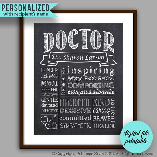 Discover Doctor Appreciation Gift - Chalkboard Style Printable
