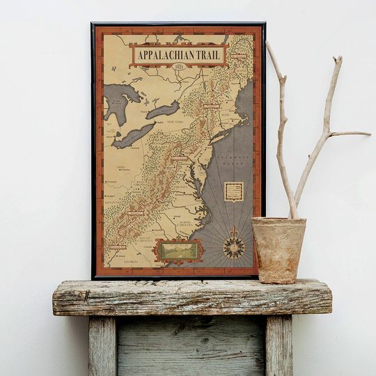 Discover Appalachian Trail Hiking Map Art
