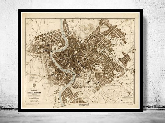 Discover Vintage Map of Rome - 1892 Antique Wall Art Print