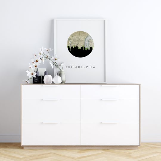 Discover Philadelphia Skyline Art - Vintage City Map Decor