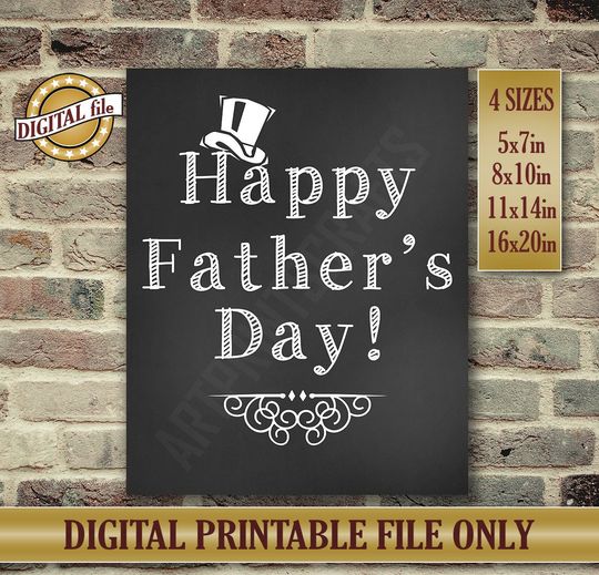 Discover Fathers Day Gift - Printable Chalkboard Sign for Dad