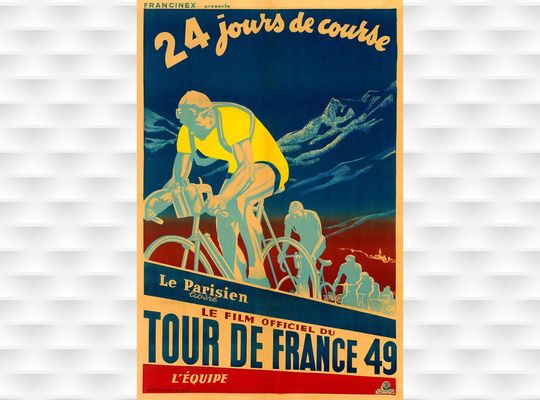 Discover Vintage Tour de France 1949 Cycling Art Poster