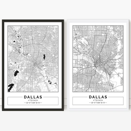 Discover Dallas map TX, Texas, City map, Digital Poster, Printable, Wall art, city map print