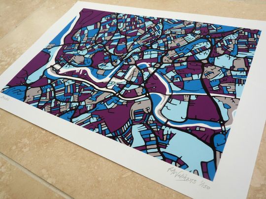 Discover Bristol Art Map - Limited Edition Contemporary Gicle Print