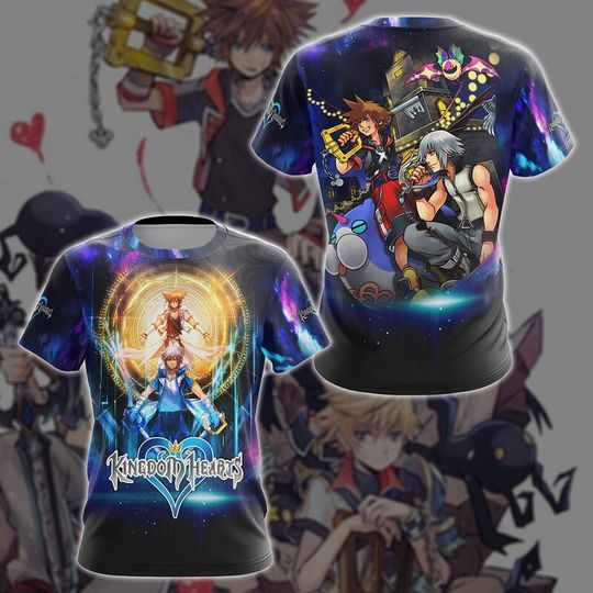 Discover Kingdom Hearts Sora & Riku Video Game 3D All Over Printed T-shirt