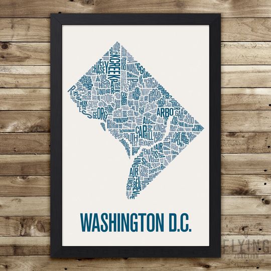 Discover Washington D.C. Neighborhood Map Art