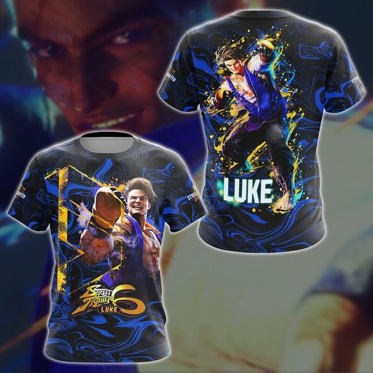 Discover Street Fighter 6 Luke Video Game 3D All Over Printed T-shirt
