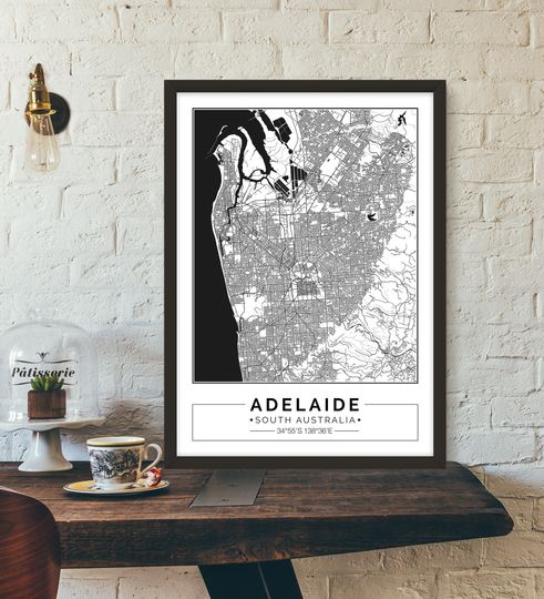 Discover Adelaide, South Australia, City map, Poster, Printable, Print, Street map, Wall art