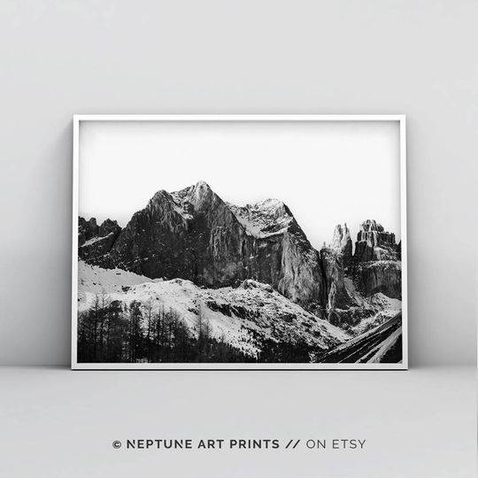 Discover Minimalist Nordic Mountain Print