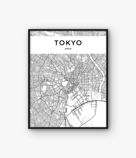 Discover Tokyo City Map Wall Art Print