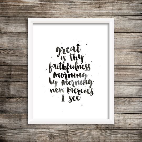 Discover Great Is Thy Faithfulness - Watercolor Print (Digital Print)