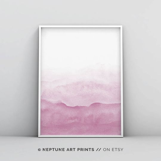 Discover Abstract Pink Watercolor Print - Instant Download