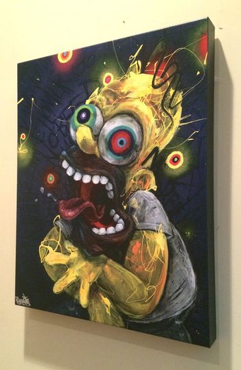 Discover Trippy Homer Simpson Art | The Simpsons | Giclee Canvas Reproduction of "Homer" by Swartz Brothers Art