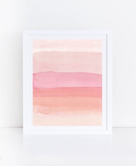 Discover Pink Watercolor Abstract Art Print