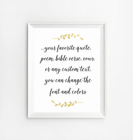 Discover Custom Wall Art Quote Print