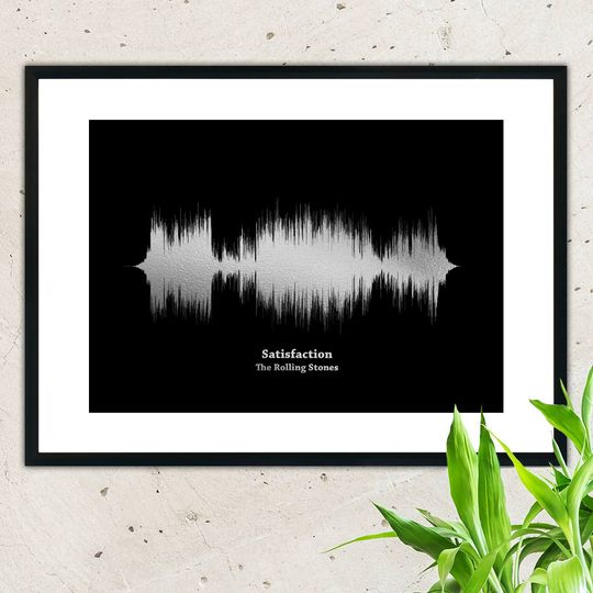 Discover Print your favourite song in metallic silver foil,wall hanging,sound waves,sound wave art,soundwave,soundwave art,art print,wall decor,wave