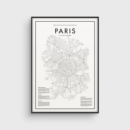 Discover Minimal Paris Map Art Print