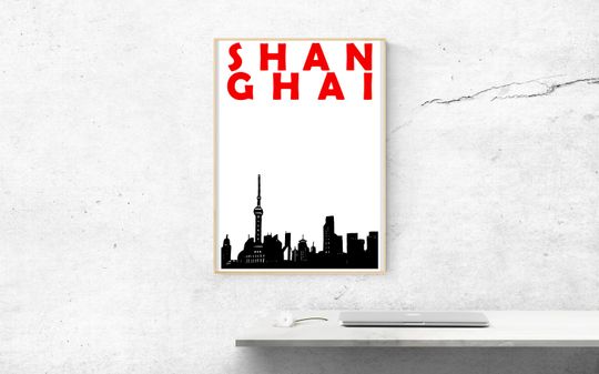 Discover Shanghai Skyline Art Print