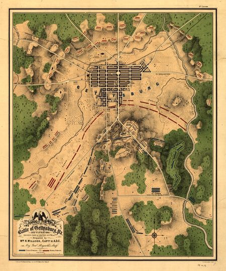 Discover 1863 Map of Gettysburg