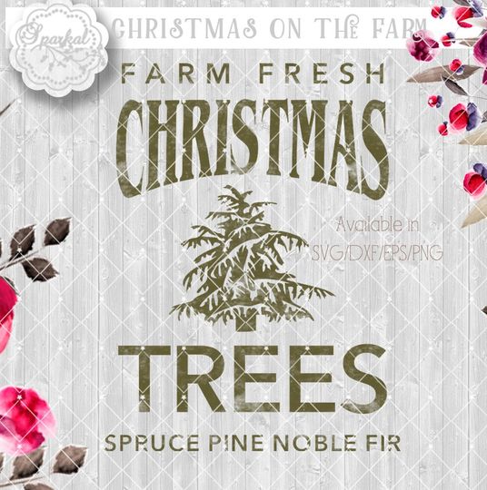 Discover Vintage Rustic Christmas SVG File, Cut Files Christmas Tree Farm Vector Clipart Holiday Decor, Silhouette Cutting file design