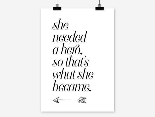 Discover fine-art print HERO motivational quote strength arrow