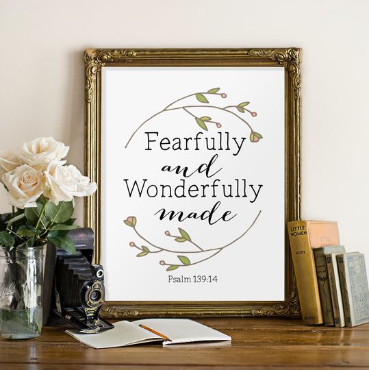Discover Fearfully and Wonderfully Made Bible Verse Wall Art