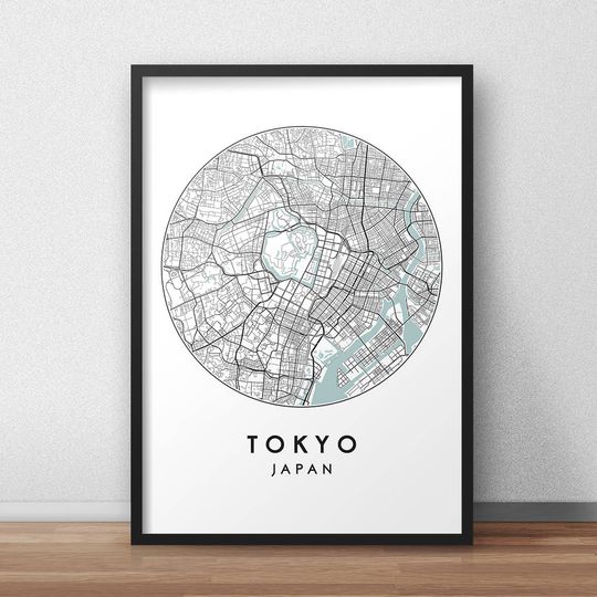 Discover Tokyo City Map Art Print for Decor