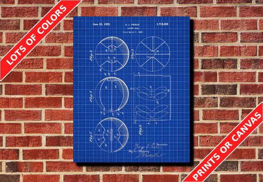Discover Basketball Patent Print Sports Wall Art