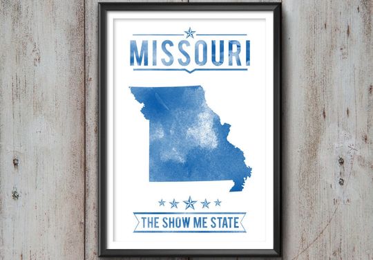 Discover Missouri Typography Art Print - State Gift