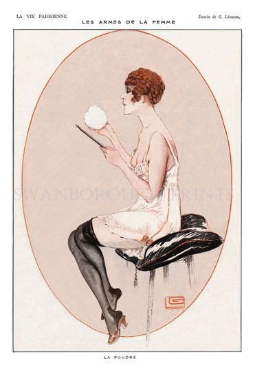 Discover Bedroom Print Woman at Her Makeup Bathroom or Dressing Room Decor, Powder Puff, Decorative Ladies Art Print.