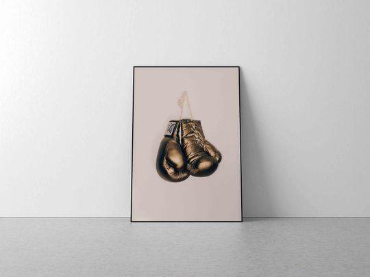Discover Boxing Art Print - Vintage Sport Decor with Encouraging Quote