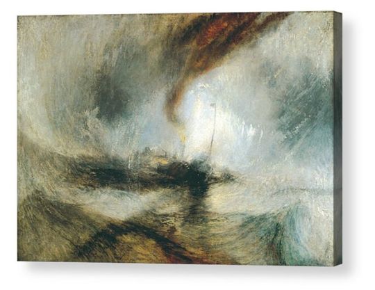 Discover Joseph Mallord William Turner 'Steam Boat in Snow Storm"  Canvas Box Art A4, A3, A2, A1 ++