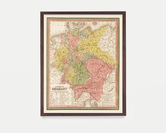 Discover Germany Map Art Print - Vintage Decor for European Enthusiasts