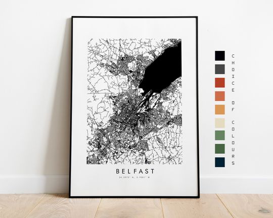 Discover Belfast City Map Art Print