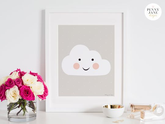 Discover Sweet Dreams Cloud Nursery Art Print