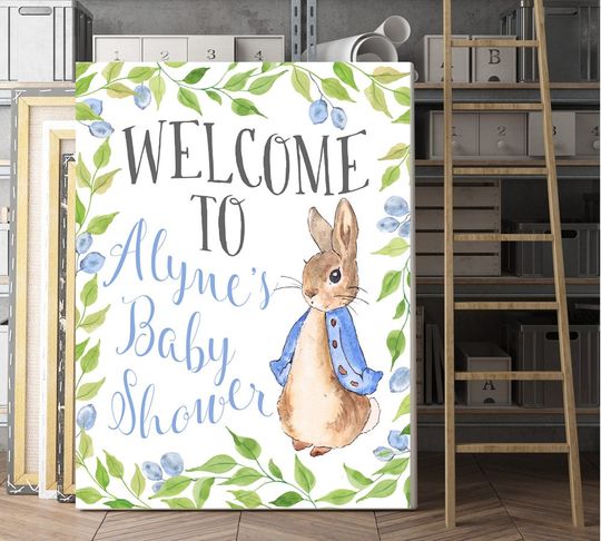 Discover Personalized Peter Rabbit Baby Shower Sign