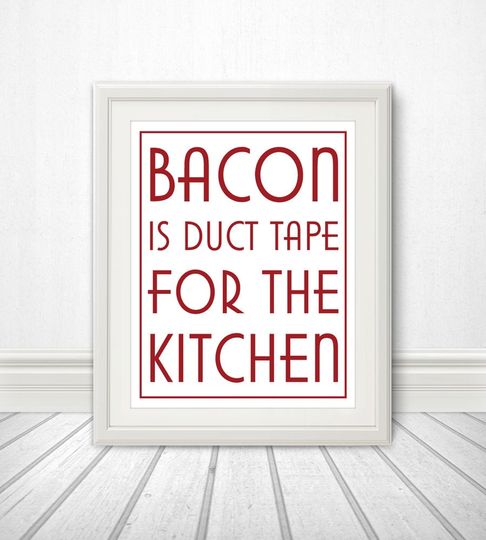 Discover Bacon Kitchen Sign Art Print