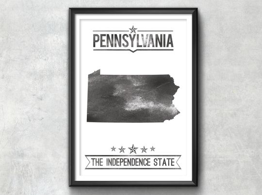 Discover Pennsylvania Typography Print - State Wall Art