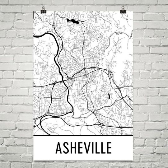Discover Asheville Map Art - Stunning Prints for Home Decor