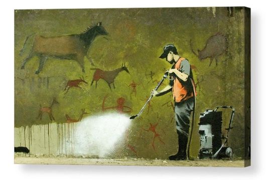 Discover Banksy "Erasing History" Canvas Box Art A4, A3, A2, A1 ++