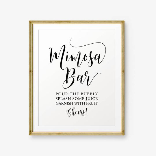 Discover Mimosa bar sign Printable, mimosa bar signage, Party Printable, Wedding Sign, Wedding Decor, Bridal Shower, Baby Shower Sign