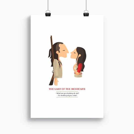 Discover The Last of the Mohicans print , Illustration to Decorate your Home, Custom Gift, Tutticonfetti.