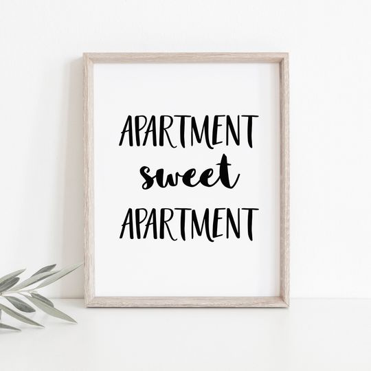 Discover Apartment Sweet Apartment, Unique Housewarming Gift for Newlyweds, Welcome Sign, College Student decor, Home Decor, Instant Download