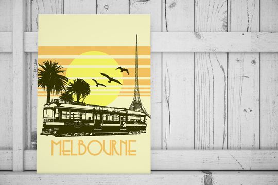 Discover Melbourne - Instant Download - Printable - Poster - Wall art - Tram - Arts Center - Tshirt transfer design - Card - DIY